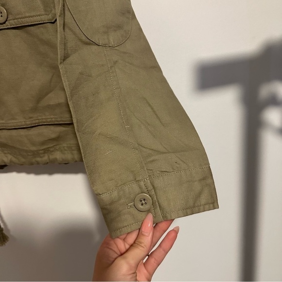 Orvis linen and cotton button down Jacket Amy green Embroidered floral Pockets - Picture 8 of 8